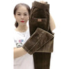Women Warm Spring Winter Button Pockets Ruffles Vintage Big Large Plus Sizes Casual Party Loose Pant