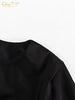 Casual Black Satin Women'S Dress O-Neck Long Sleeve Ankle Length Dresses Elegant Classic Solid Female Dress