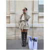 Solid Stand Collar Trench Coats Women Elegant Long Sleeve Double-breasted Belt Jacket Autumn Lady Commuting Outwear