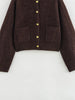 Women Single Breasted Knit Cardigan Long Sleeve O Neck With Pockets Spring Jacket Female Elegant Brown Coat