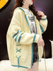 Korean Female Hooded Knitting Cardigan Jacket Retro Lazy Wind Women Loose Fit Sweater Outerwear Spring Autumn Lady Knitwear Coat