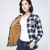 Winter Women's Warm Plaid Shirt Coat Casual Fleece Velvet Plus Thicke Jacket Tops College Style Woman Clothes Outerwear
