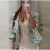 Floral Print Women Blazer Jackets Loose Long Sleeve Pocket Suit Jacket Y2K Streetwear Vintage Casual Outerwear Autumn Outfit