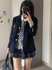 Spring JK Style School Uniform Design Woman Suit Preppy Blazer Plaid Skirt Vintage Korean Style Female Y2k 3 Piece Sets Outfits