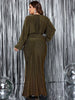 Plus Size V-Neck Long Sleeve Mermaid Hem Dress Women Autumn Evening Party Glitter High Waist Bodycon Long Dress