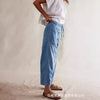 Casual Low Waist Straight Leg Jeans Women Four Seasons Loose Lace-up Tapered Pants Women's Streetwear Cargo Jeans