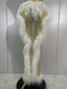 Sparkly Pearl Tassel Mesh See Through Long Dress Women Sexy Birthday Prom Party Nightclub Singer Stage Costume