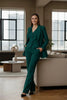 Women’s Green Pantsuit Elegant 3 Piece Blazer Vest & Trouser Set Business Formal Suit for Office Workwear Special Occasions