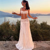 Women's Matching Sets White Y2k Vintage Lace Square Neck Cropped Top & Maxi Skirt Set Holiday Dress Boho Beachwear