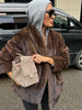 Women's Oversized Coats V-neck Long Sleeve Pocket Faux Fur Jackets Winter Female Furry Solid Loose Fitting Jacket Outerwears
