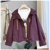 Jacket Women Autumn Korean Long Sleeve Hooded Casual Short Windbreaker Coat Female Outwear Tops Lady