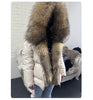 White Duck Down Jacket Winter Women Warm Loose Coat Natural Real Fox Fur Collar Thick Outerwear Parkas
