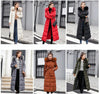 Female Winter Over Knee Loose Large Fur Collar Hooded Warm Thick Parkas Long Down Cotton Plus Size Parkas Coat Women Padded Coat