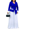 2 Piece African Clothes for Women Spring Autumn Elegant African Long Sleeve V-neck Top Long Pant Matching Sets Outfits