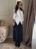 Solid Pleated Women's Jacket Chic V-neck Waist Cinched Single Breasted Tie Up Full Sleeve Coats Lady Autumn Woman Outerwear