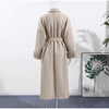 Lace-Up Long Overcoat Women's Coat Office Lady Elegant Woolen Furry Patchwork Long Sleeve Coats Loose Cardigan Jackets