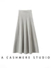 Chic Women Sweater Suite Skirt 100% Cashmere A-Line Skirt Autumn Winter Wave Skirt Elastic Knee Length Dress Sequins French Knit
