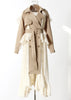 Niche Lace Splicing Design Blazer Sense Spring Women Highend Belted Jacket Slim Long Irregular Suit Trench Coat