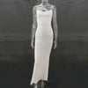 Sexy Mesh See Through Slim Evening Party Dresses Fall Winter Strap Christmas Outfits Glitter Diamond Long Dress for Women