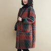 Winter Women's Clothing Hooded Padded Jacket Parka Korean Plus Size Plaid Mid-length Coat Jacket Keep Warm Loose Leisure