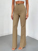 Ladies' autumn solid color casual elegant commuting high waisted straight leg pants suitable for daily outings office commuting