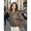 Chic Suede Embroidered Short Coats Women Casual Round Collar Full Sleeves Zipper Pockets Loose Coat Lady Daily Street Outerwear