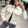Women's Winter Tweed Jacket Women Coat Autumn Suede Demi-season Fleece Jackets for Women Zipper Coats Outerwear