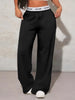 Women's Pants High Waist Webbing Loose Women's Wide Leg Pants Solid Colour Casual Female Pants Autumn Daily Wear