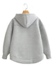 Autumn Women Gray Jacket with Hood Long Sleeve Big Pocket Zipper Jacket Coat Woman Loose Casual Outerwear Coat Tops