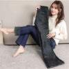 Winter Vintage Velvet Flare Jeans Warm Plush Lined Skinny Vaqueros Casual High Waist Womens Denim Pants Thicken Bell-bottoms