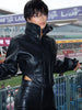 High Street PU Jacket Woman Zip Button Turtleneck Full Sleeve Navel Exposed Girls Motorcycle Style Classic Clothing