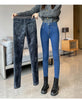 Skinny Women's Warm Jeans Winter Thicken Fleece Stretch High Waist Pencil Pants Korean Black Blue Gray Velvet Leggings