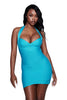 Women Halter V‑Neck Bandage Mini Dress Back Zipper Bodycon Wrap Short Pencil Dresses Evening Club Party Night Out Outfit