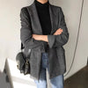 Spring Autumn Style Korean Casual Western-style Clothes Vintage Plaid Cotton Lapel Lesson Slims Women's Blazer Coat