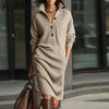 Autumn Winter Long Sleeve Knitted Dresses For Women Button Design Long Sleeve Lady Office Dress Women Elegan Party Dress