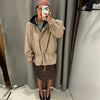 Printed Oversized Drawstring Waist Jackets Women Street Stand Collar Full Sleeve Zipper Slim Coats Autumn Chic Ladies Outerwears