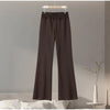 Zipper Plush Jacket Long Pants Lady Set Solid Color Lapel Jackets High Waist Slim Bell-Bottom Trousers Casual Women's Sets