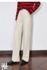 Women Casual Pants Autumn and Winter Mid Waist Workwear Style Straight Woolen Pants