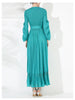 Chic Pleated Women's Dress Irregular Ruched Patchwork Design V Collar Niche Elastic Loose Lace Up Clothing 2DB1191