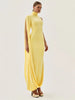 Split Turtleneck Sexy Maxi Dress Women Gown One-shoulder High Waist Bodycon Solid Club Party Long Dress Elegant