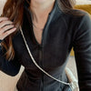 Thickened Warm Fleece Jacket for Women Autumn Winter Simple Versatile Zipper Coats Thumb Hole Design Casual Sport Style Tops