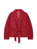 Women Suede Short Jacket Loose Red Stand Collar Long Sleeve Zipper Coat Autumn High Street Lady Outerwears
