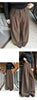 Korean White Corduroy Wide Leg Pants Women Autumn Loose Long Pants with Pockets Woman Daily Wear High Waist Casual Trousers