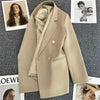 Spring Autumn Long Sleeve Female Blazer Double Button Jacket Ladies Business Work Wear Formal Coat Women Outerwea