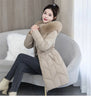 Winter Down Cotton Jacket Women Korean Cotton-Padded Thicken Warm Mid Long Hooded Parkas Slim Coat Female Casual Ladies Tops