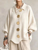 Autumn Winter Solid Knit Cardigan Sweaters Coats Women Lapel Button Casual Long Sleeve All-match Sweater Coats Knitted Tops