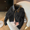 Autumn Winter knitted Cardigan Sweater Women Long-Sleeved Polo Collar Short Coat Female Loose Sweater Lady Tops