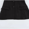 Notched Black Blazer Coats For Women Elegant Single Breasted Suit Jacket Female Long Sleeve OL Chic Street Outerwear