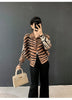 Spring Pleated Women's Lightweight Jacket Lapel Single Breasted Jacket Niche Chic Print Casual Top 2DB6159