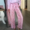 Multicolor Striped Low Waisted Pants Straight Leg Full Length Retro Colorful Trousers Spring Casual Lady Daily Wear